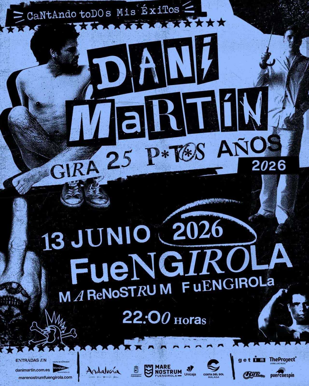 Dani Martín actuando en directo durante un concierto aniversario