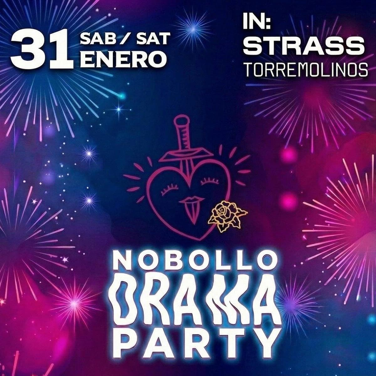 Inicio de temporada de No Bollo Drama Party en Torremolinos 2026 en Strass con DJ Misysbea y actuación en directo de Felina Von Caníbal