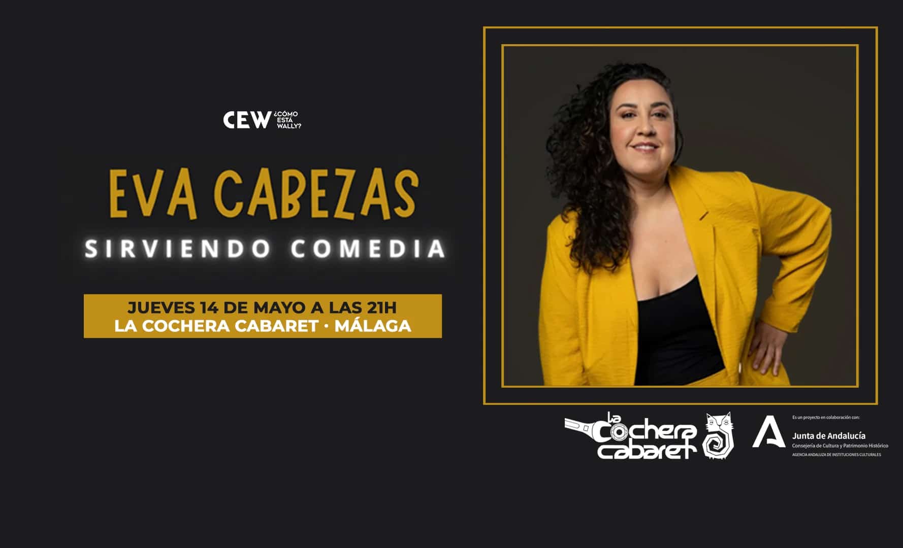Eva Cabezas actuando en 'Sirviendo Comedia' en Málaga 2026