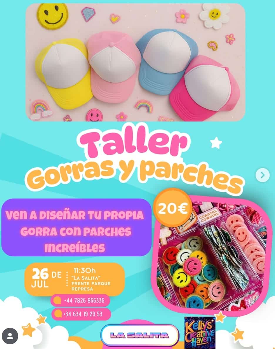 Taller Creativo Infantil de Gorras y Parches en Marbella Poster