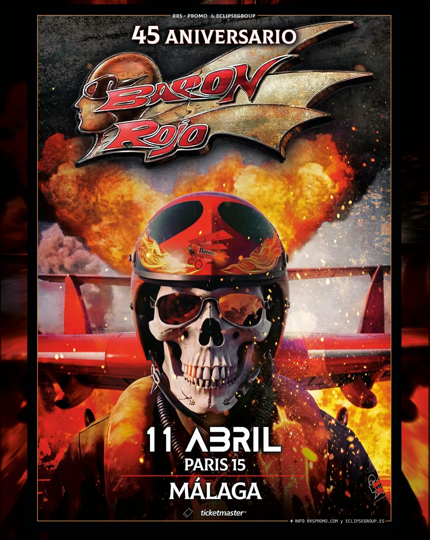 Concierto 45 Aniversario Barón Rojo Póster
