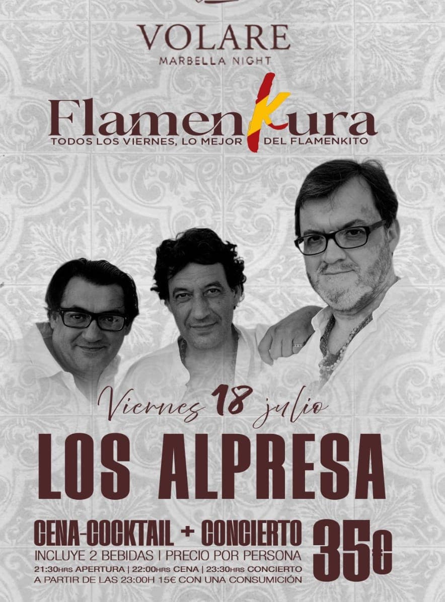 Los Alpresa en Volare Marbella | Cena‑Cóctel & Concierto 18 Julio Imagen de Galería 2