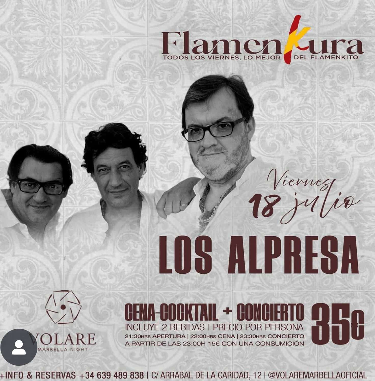 Los Alpresa Live at Volare Marbella | Dinner & Show 18 July Poster