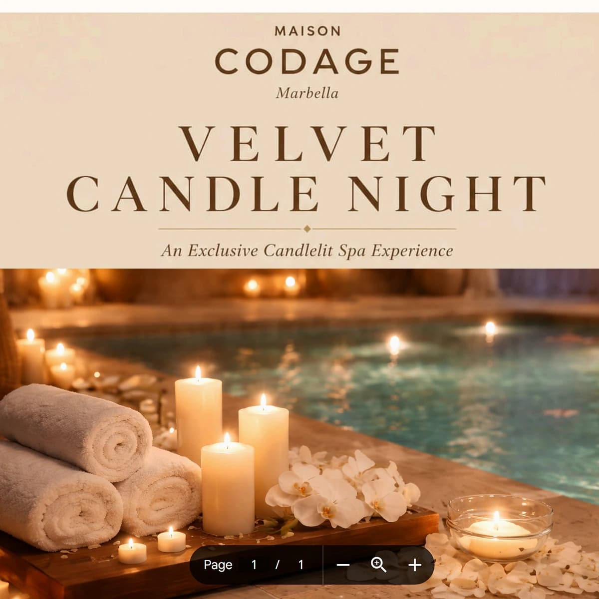 Velvet Candle Night Spa at Maiscon Codage- Kimpton Los Monteros Póster