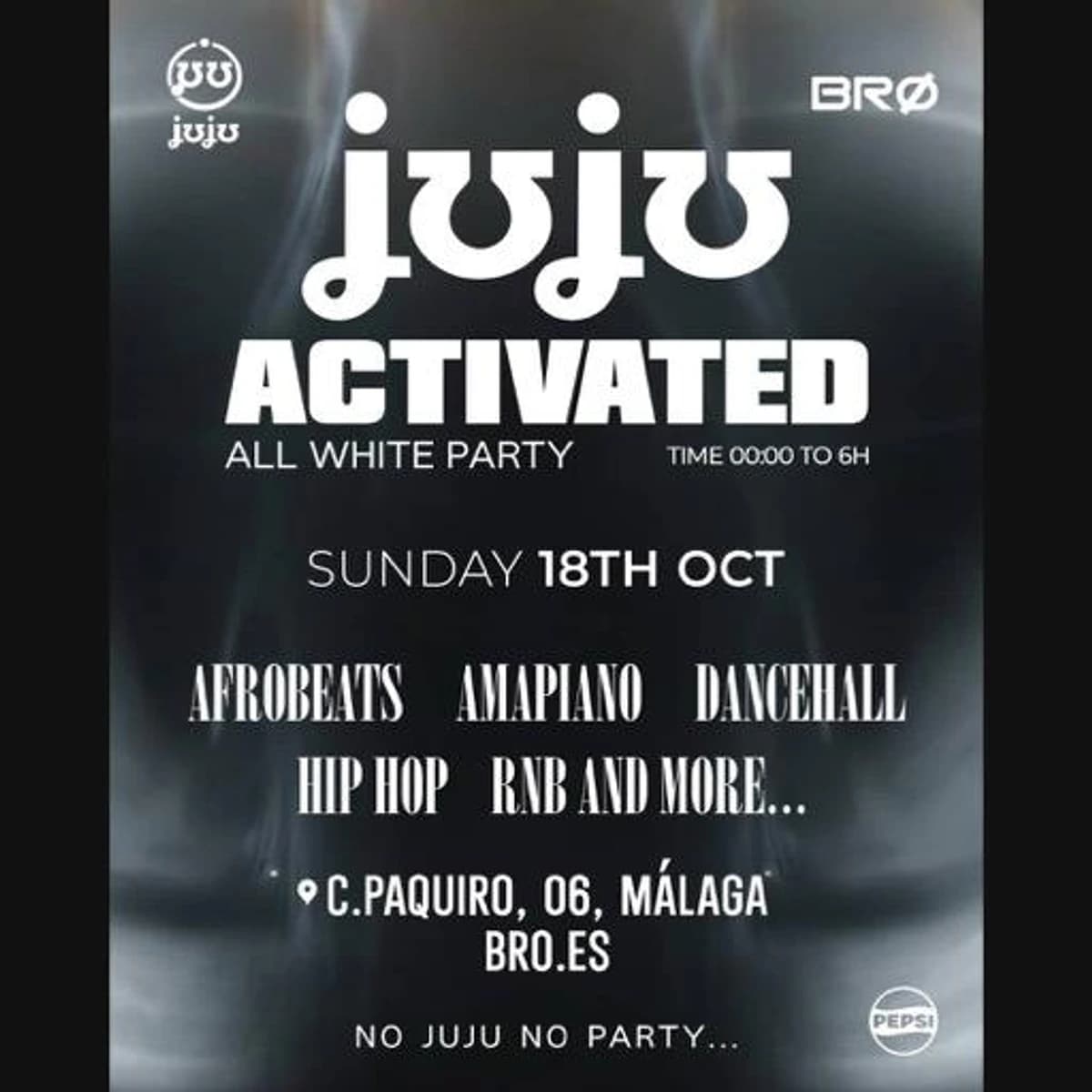 JUJU Afro Party: White Party en BRØ Málaga Póster