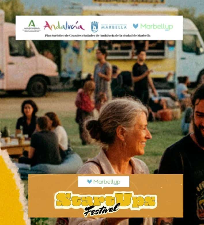 Cartel del Bloque 1 sábado 15 en StartUps Festival Marbella 2025, hackathon turístico en Marbella con desayuno, mindfulness, metodologías ágiles, trabajo en grupo y cena healthy de networking para participantes del Kickstart.