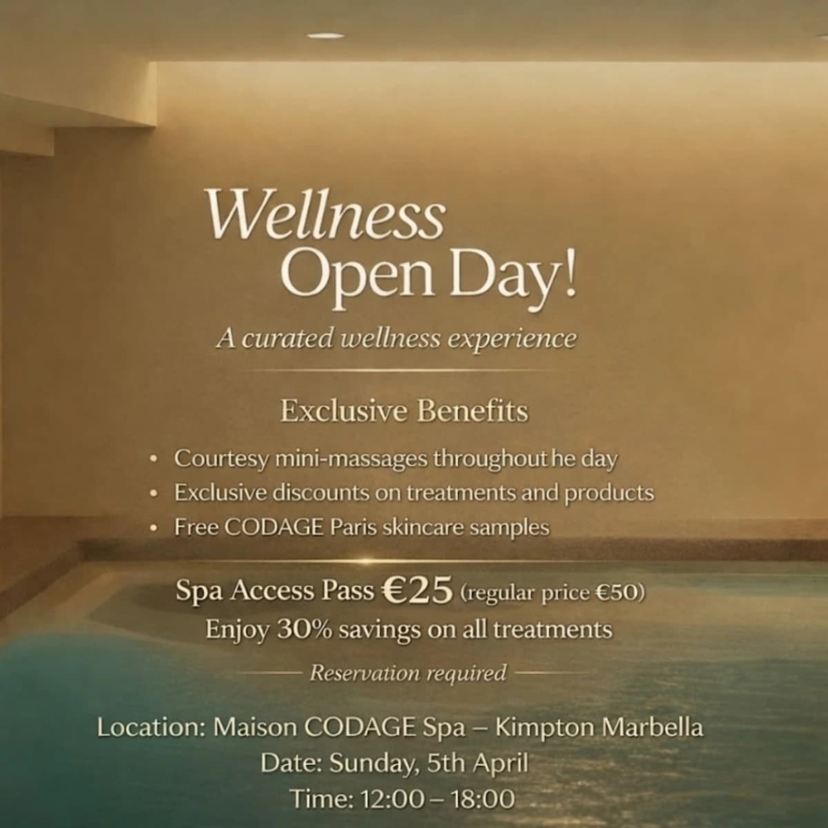 Wellness Spa Open Day Maison Codage Spa Kimpton Los Monteros Póster