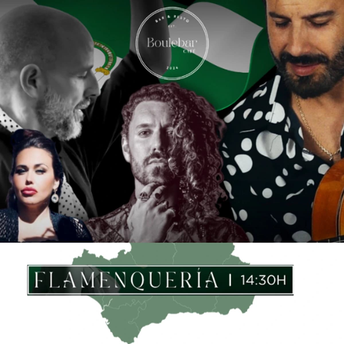 Flamenquería · Día de Andalucía en Boulebar Café Póster