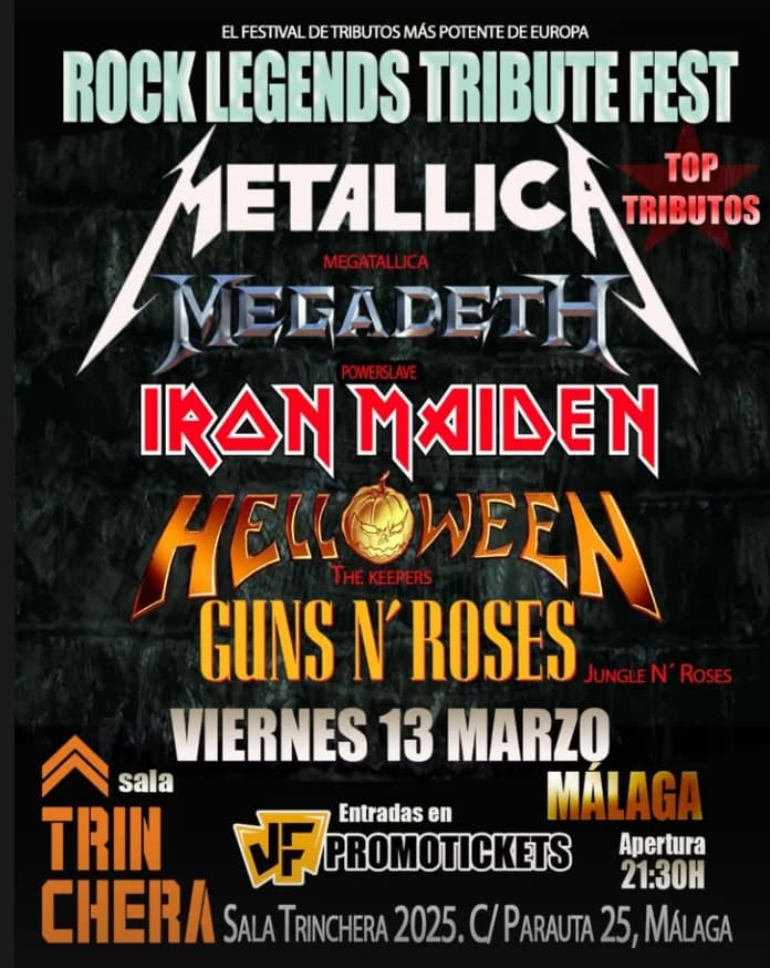 Rock Legends Tribute Fest – En Vivo en Málaga Póster