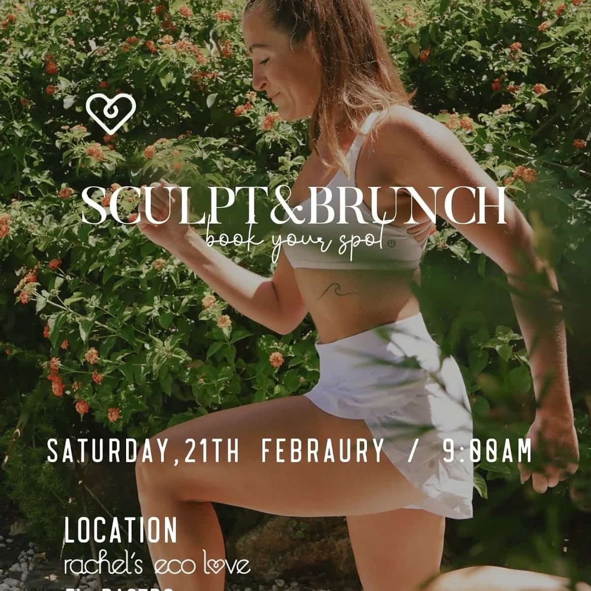 Chloe Peacock liderando una sesión de fitness en Rachel's Eco Love en Marbella 2026