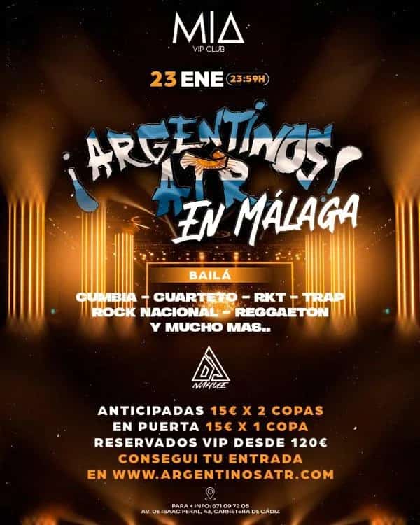 Argentinos ATR performing live in Málaga 2026