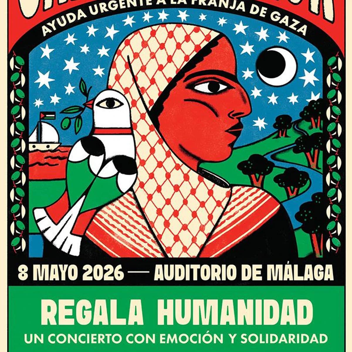 Concierto solidario Cantos de Nur en Málaga a favor de la ayuda humanitaria a Gaza