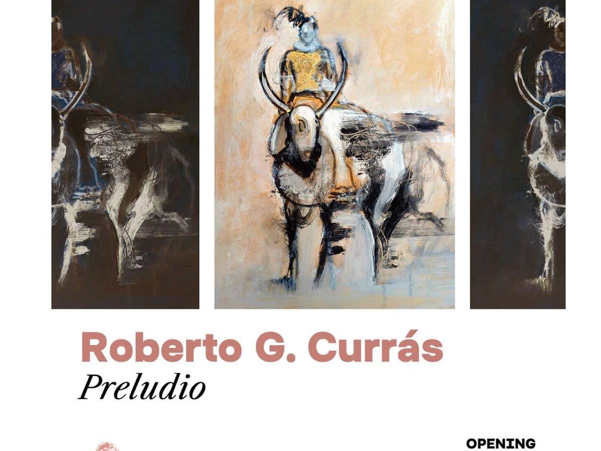 Exposición Preludio de Roberto G. Currás en Lima Contemporánea del Hotel Lima Marbella con pinturas contemporáneas de figuras ecuestres y arte abstracto figurativo.
