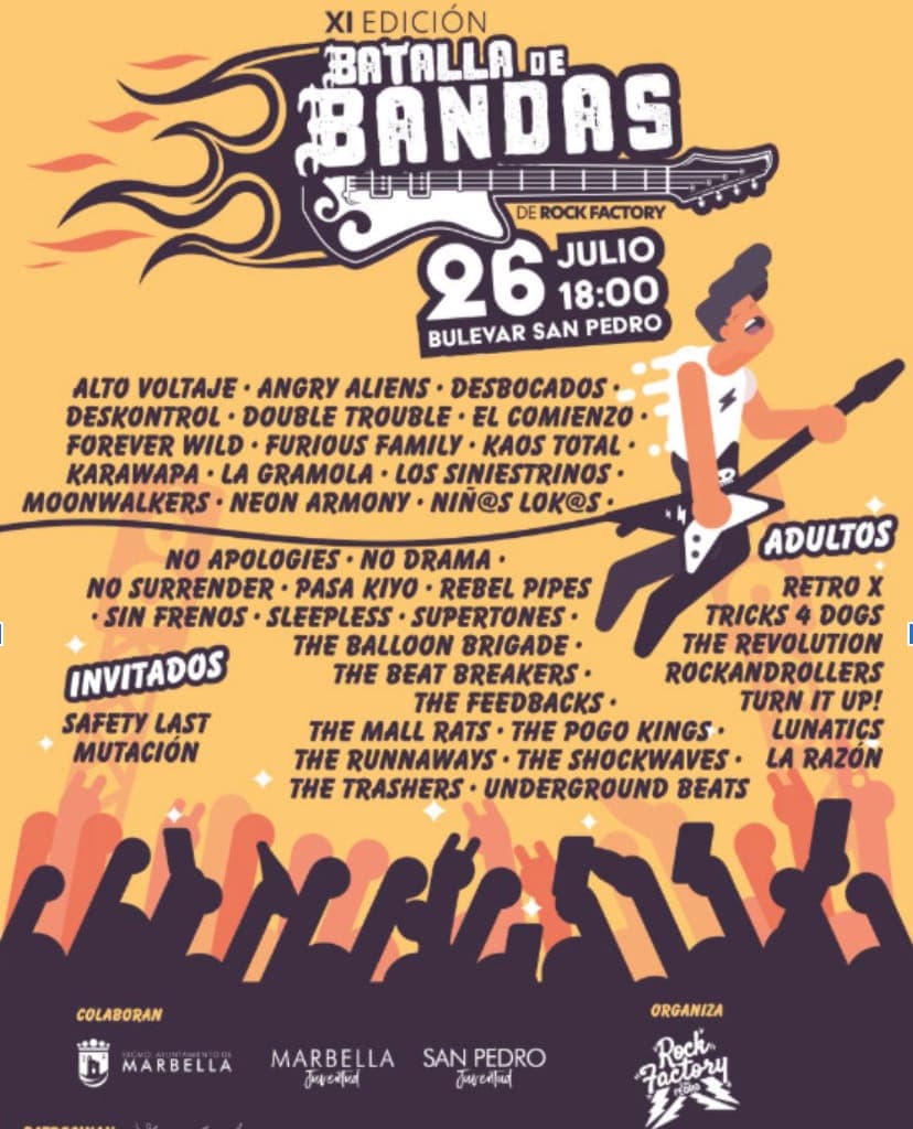 11th Rock Factory Battle of Bands 🎸 at San Pedro Alcántara Boulevard – July 26 · 6:00 PM Poster