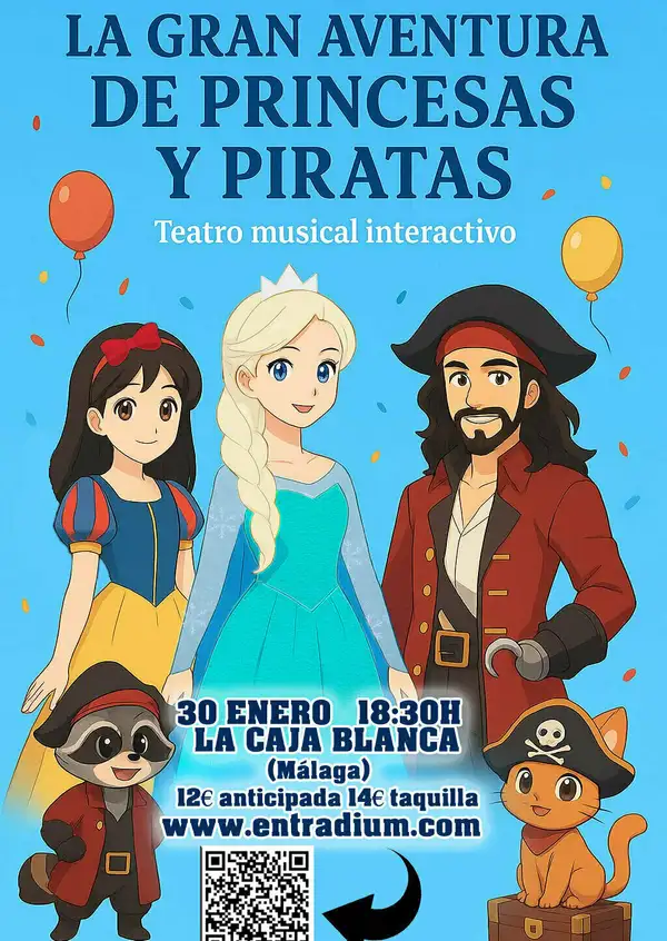 Espectáculo de aventura de piratas y princesas en Málaga 2026