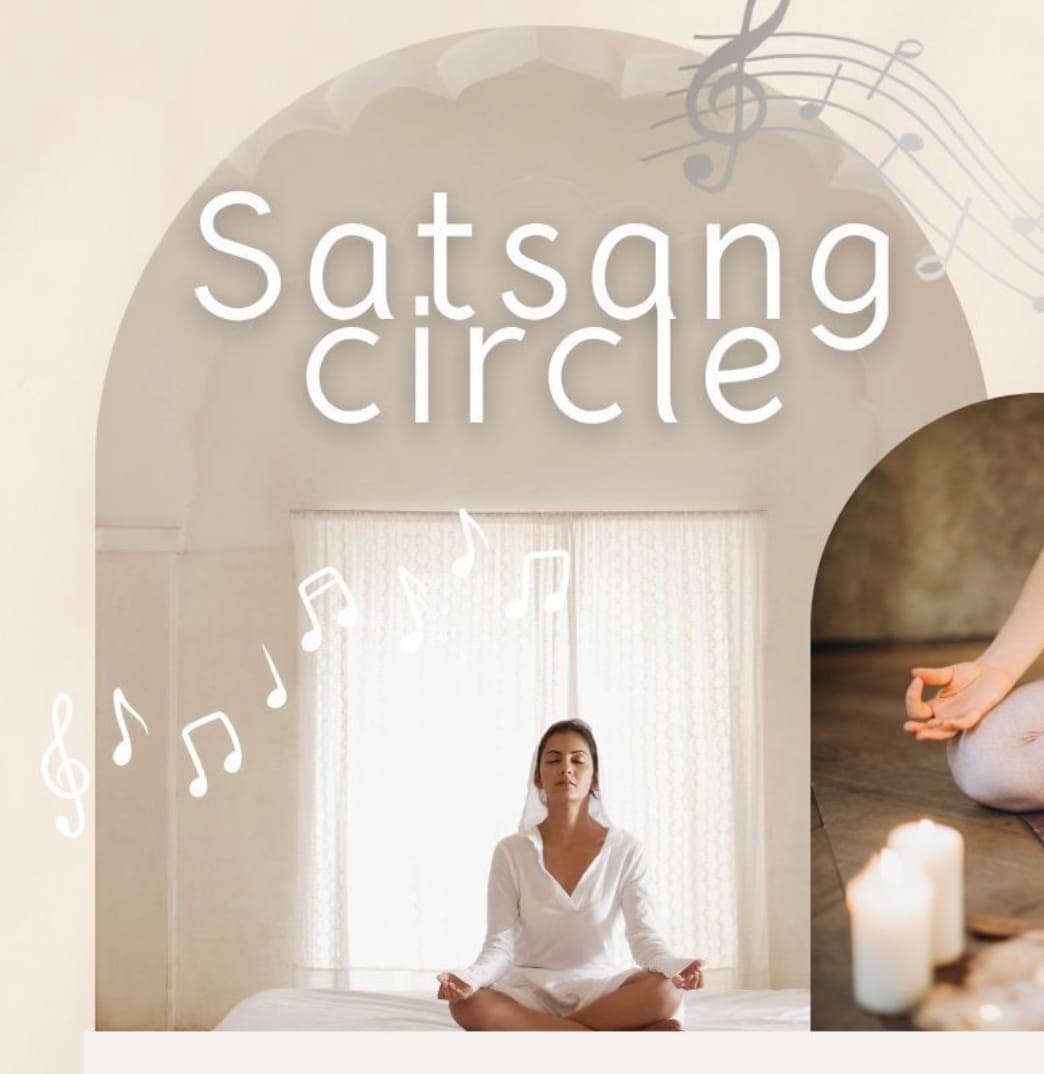 Cartel del evento con persona meditando y texto: Jueves 19:30–20:30 en Wings of Wellness, 20 €.