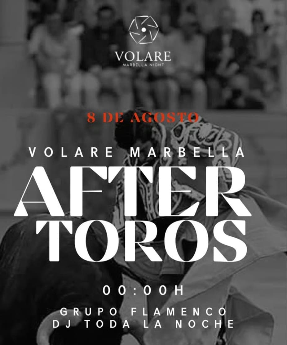 After Toros at Volare Marbella: live flamenco, all‑night DJ and the ultimate post‑bullfight party on the Golden Mile Poster