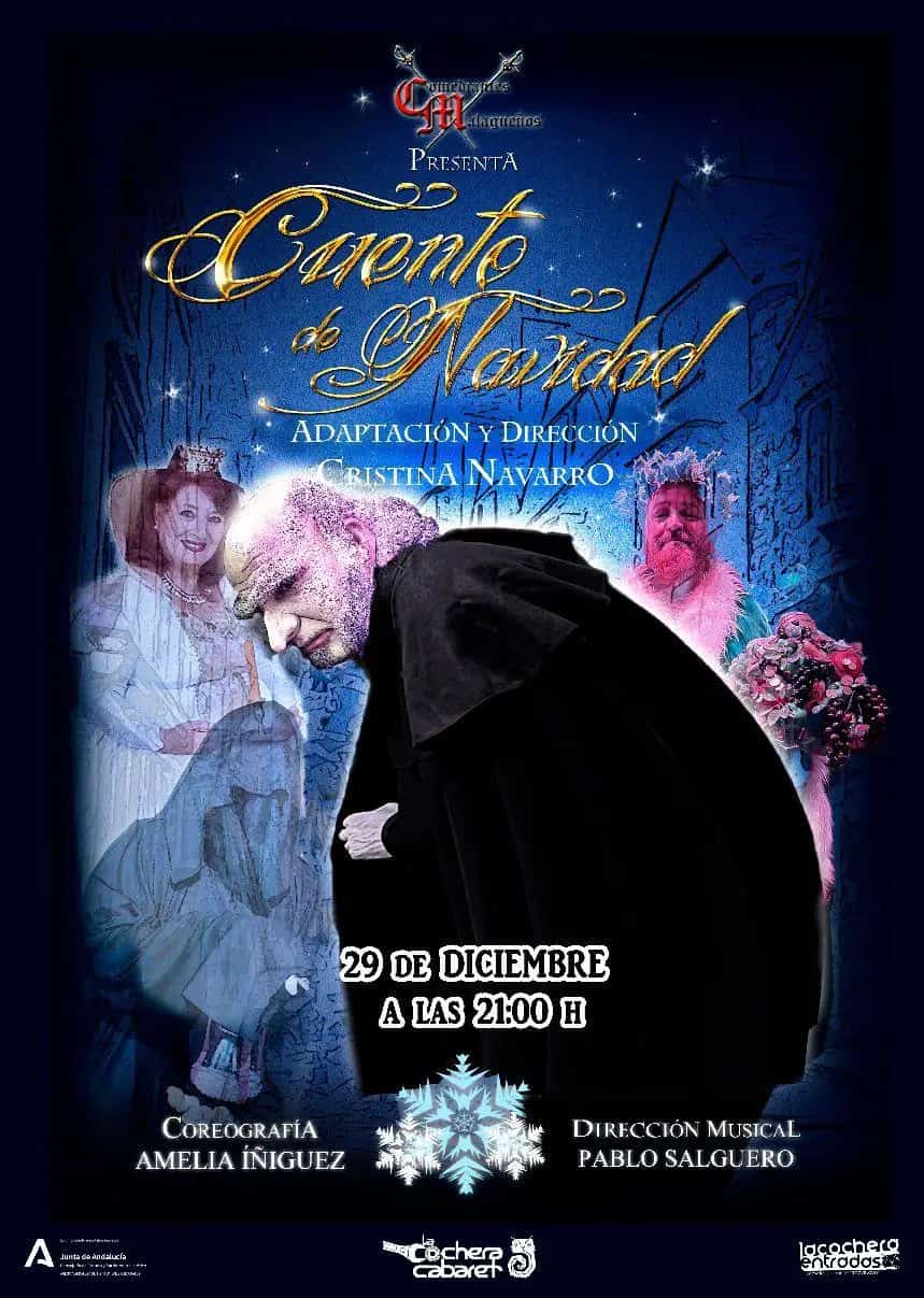 Cuento de Navidad de Dickens en teatro en Málaga en La Cochera Cabaret 2025.