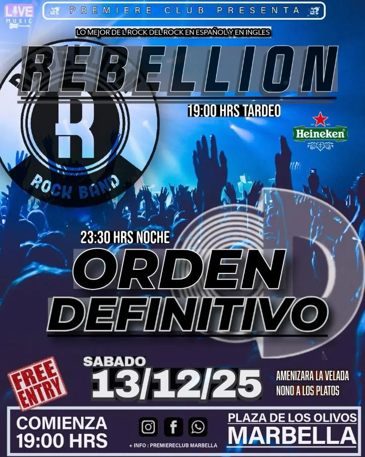 Concierto de Rock con Rebellion & Orden Definitivo Póster