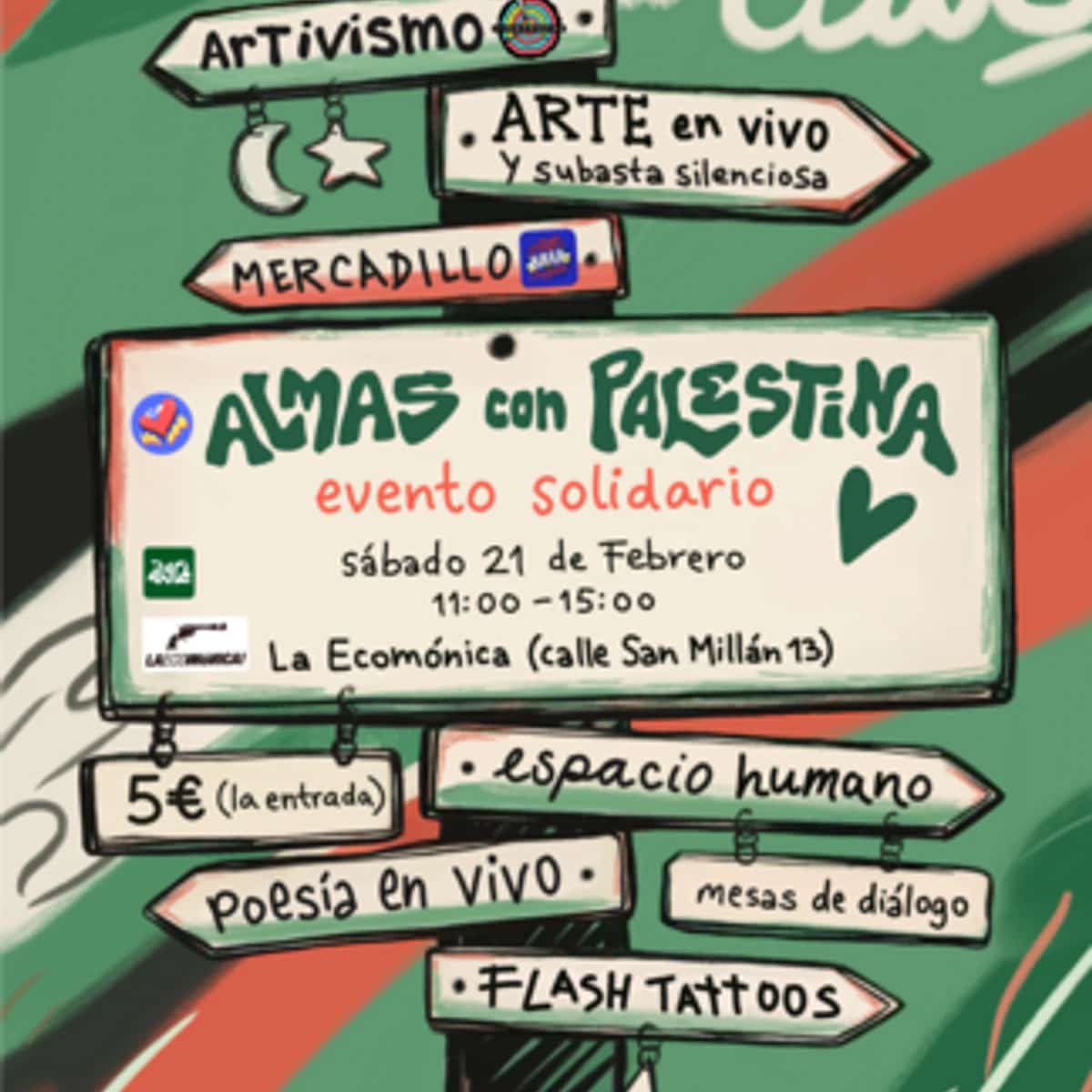 Evento artístico en apoyo a Palestina en Málaga 2026