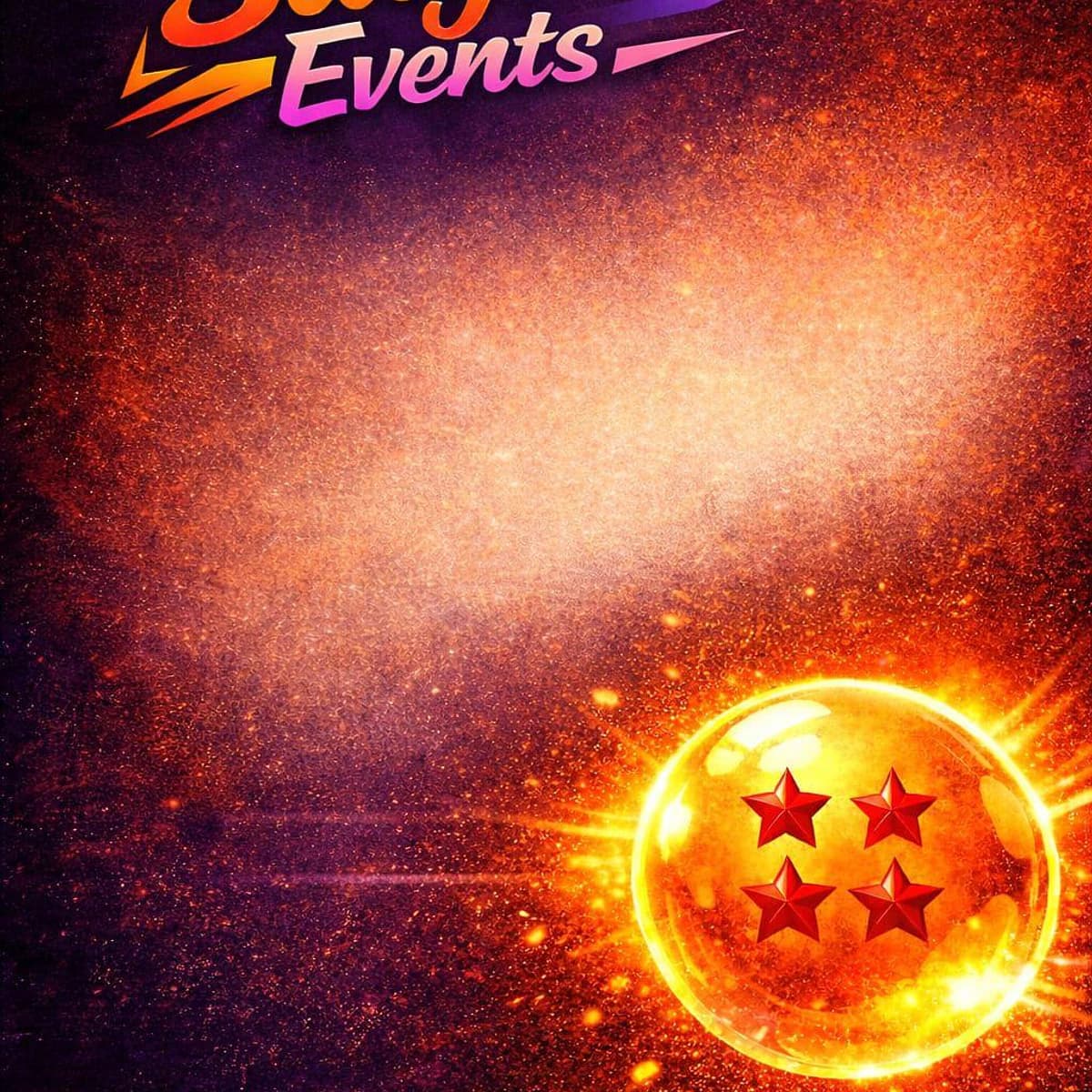 Logo Saiyan Events sobre fondo galáctico con esfera de energía estilo anime, imagen promocional para eventos sociales y experiencias en Marbella.