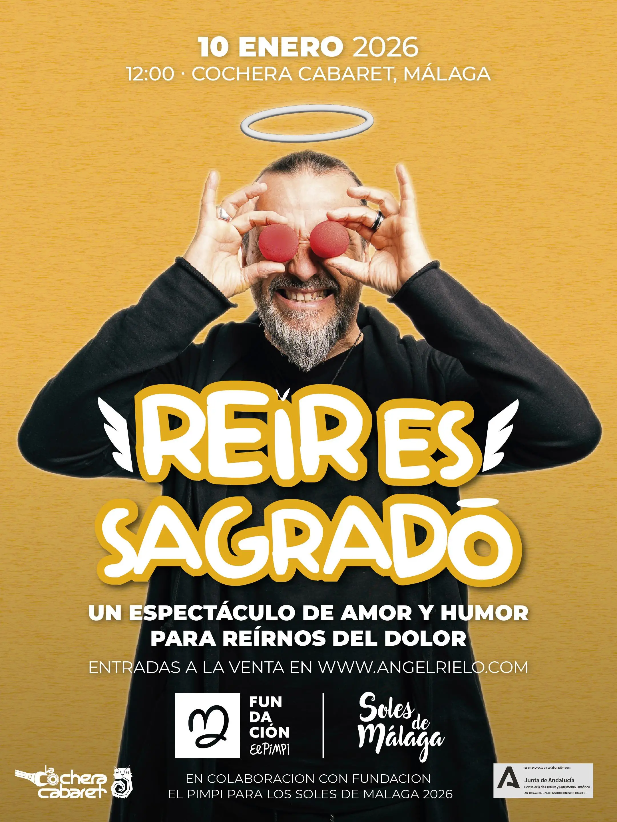Cartel de Reír es Sagrado 2026 – Espectáculo de Comedia y Humor en Vivo en Málaga