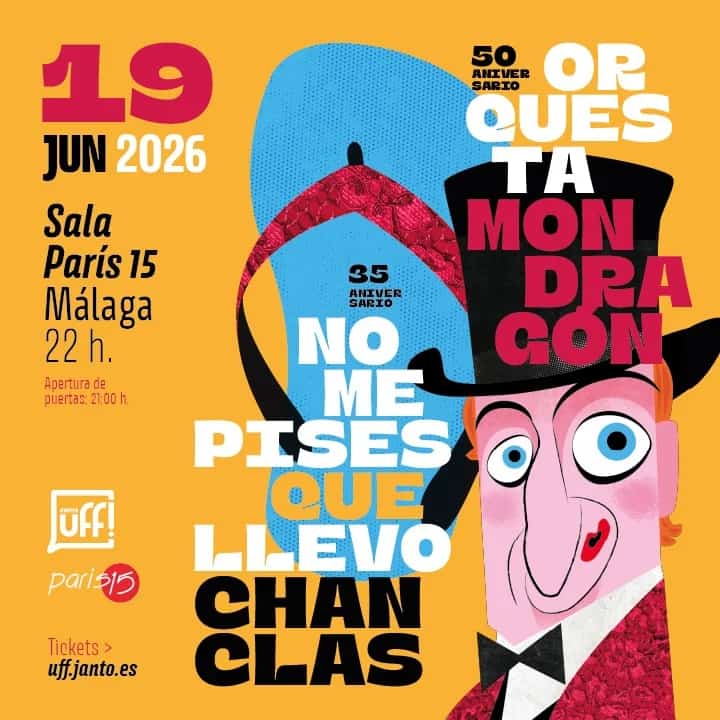 No Me Pises Que Llevo Chanclas y Orquesta Mondragón actuando en el escenario