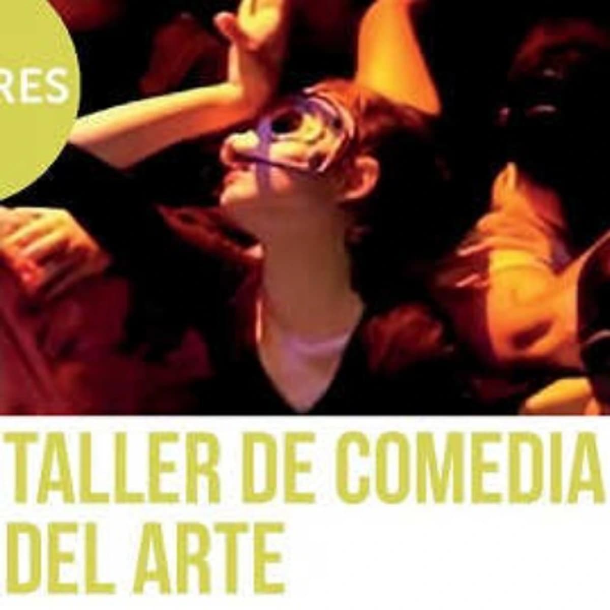 Cartel del Taller de Comedia del Arte con máscaras teatrales y fechas en Marbella 2026