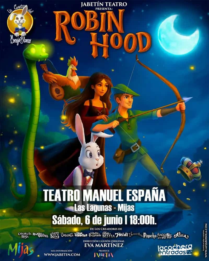 Actuación teatral de Robin Hood en Málaga 2025