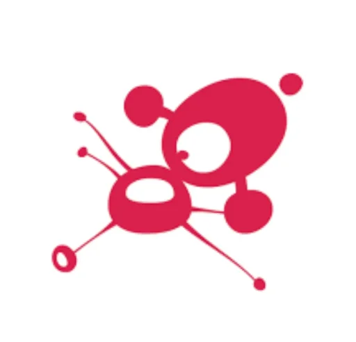 Logo de Premier Club Marbella con ilustración abstracta roja con formas orgánicas y nodos conectados, estilo futurista y tecnológico