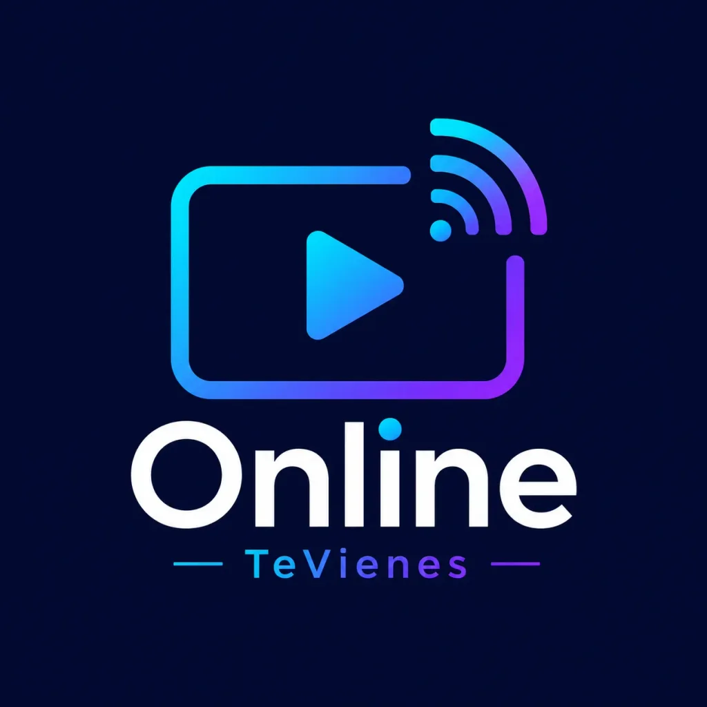Logo de Online TeVienes con icono de reproducción, señal digital y categorías de eventos online, talleres, webinars y experiencias virtuales.