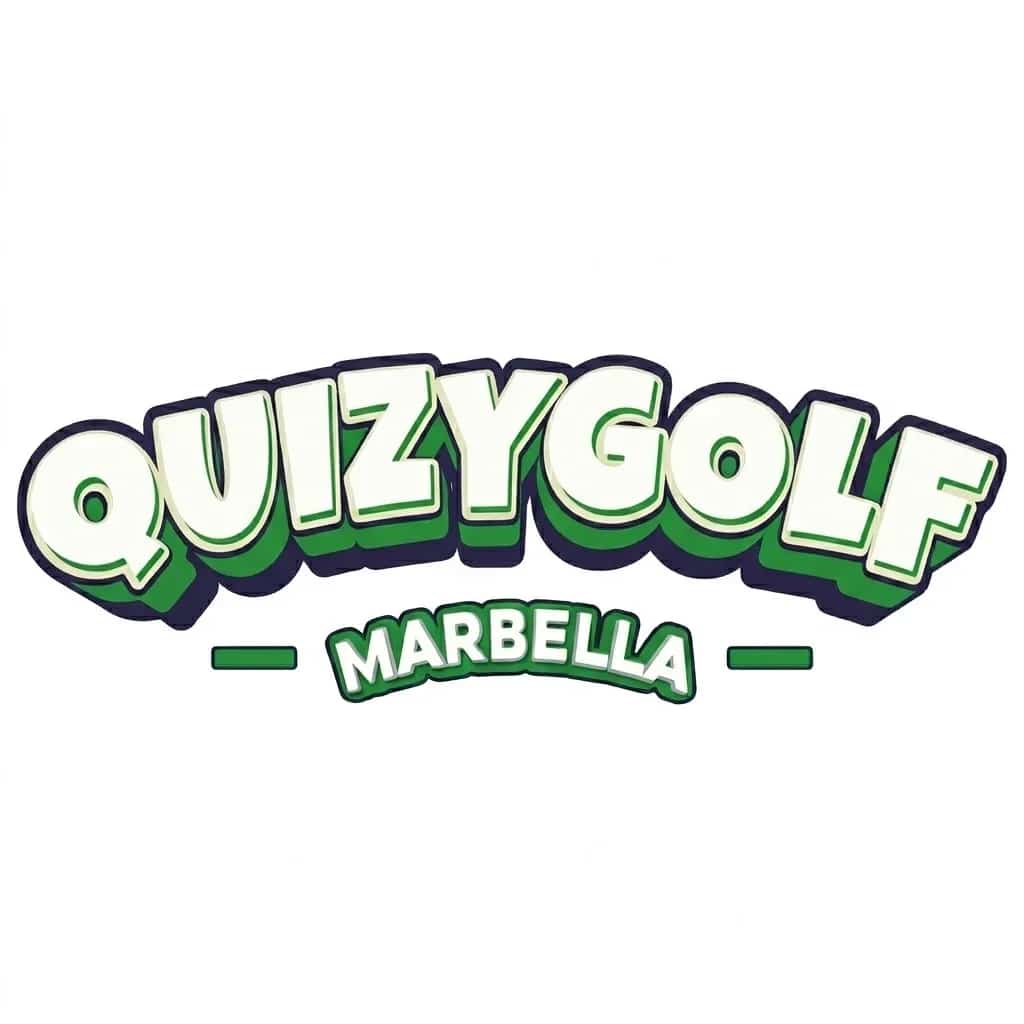 Logo de Quizygolf Minigolf Marbella en verde y blanco.