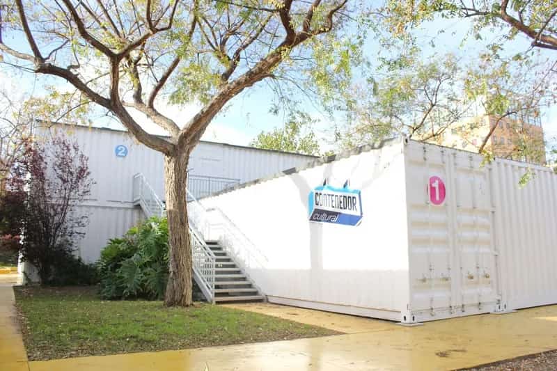 University of Málaga cultural center and Contenedor Cultural hosting exhibitions, performances, and creative events